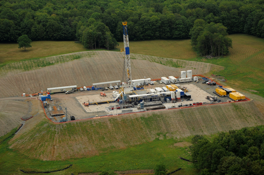 Image shows a fracking site
