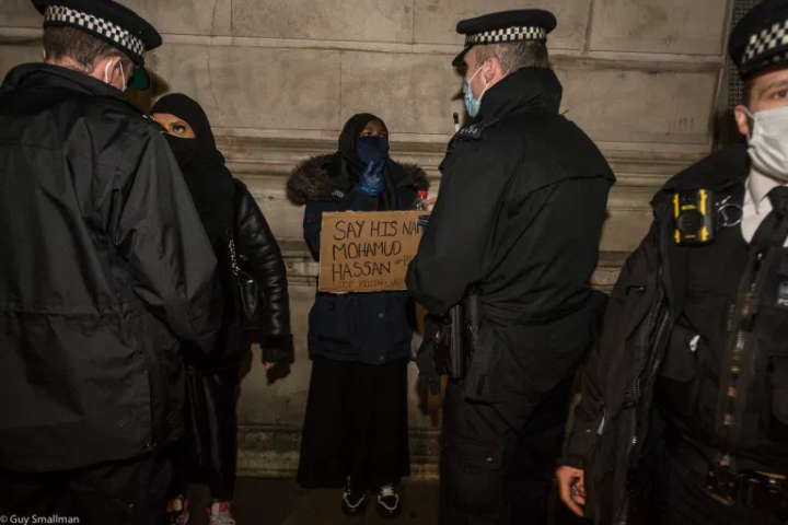 Cops shut down Westminster protest for Mohamud Hassan