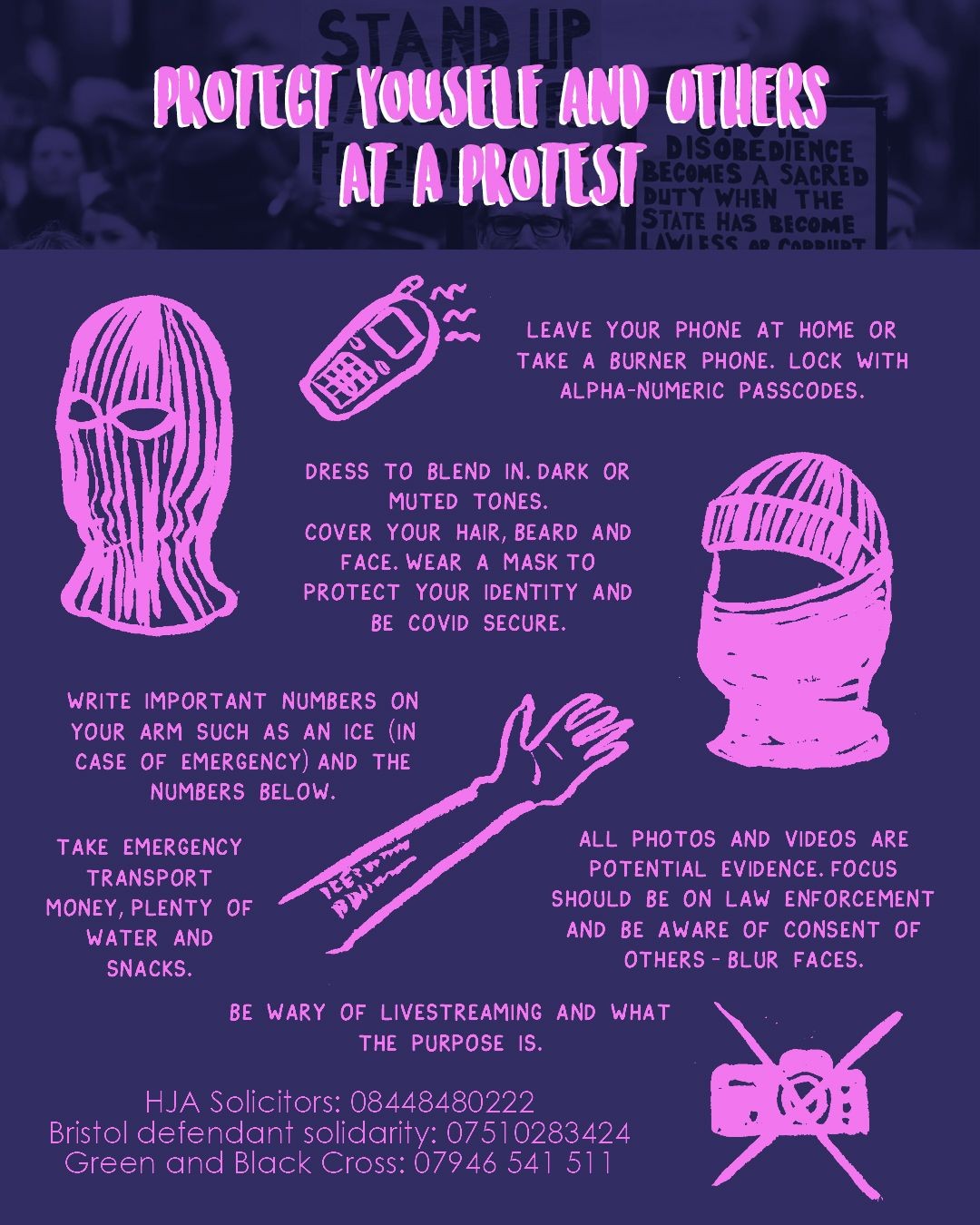 Protect yourselves and others at a protest