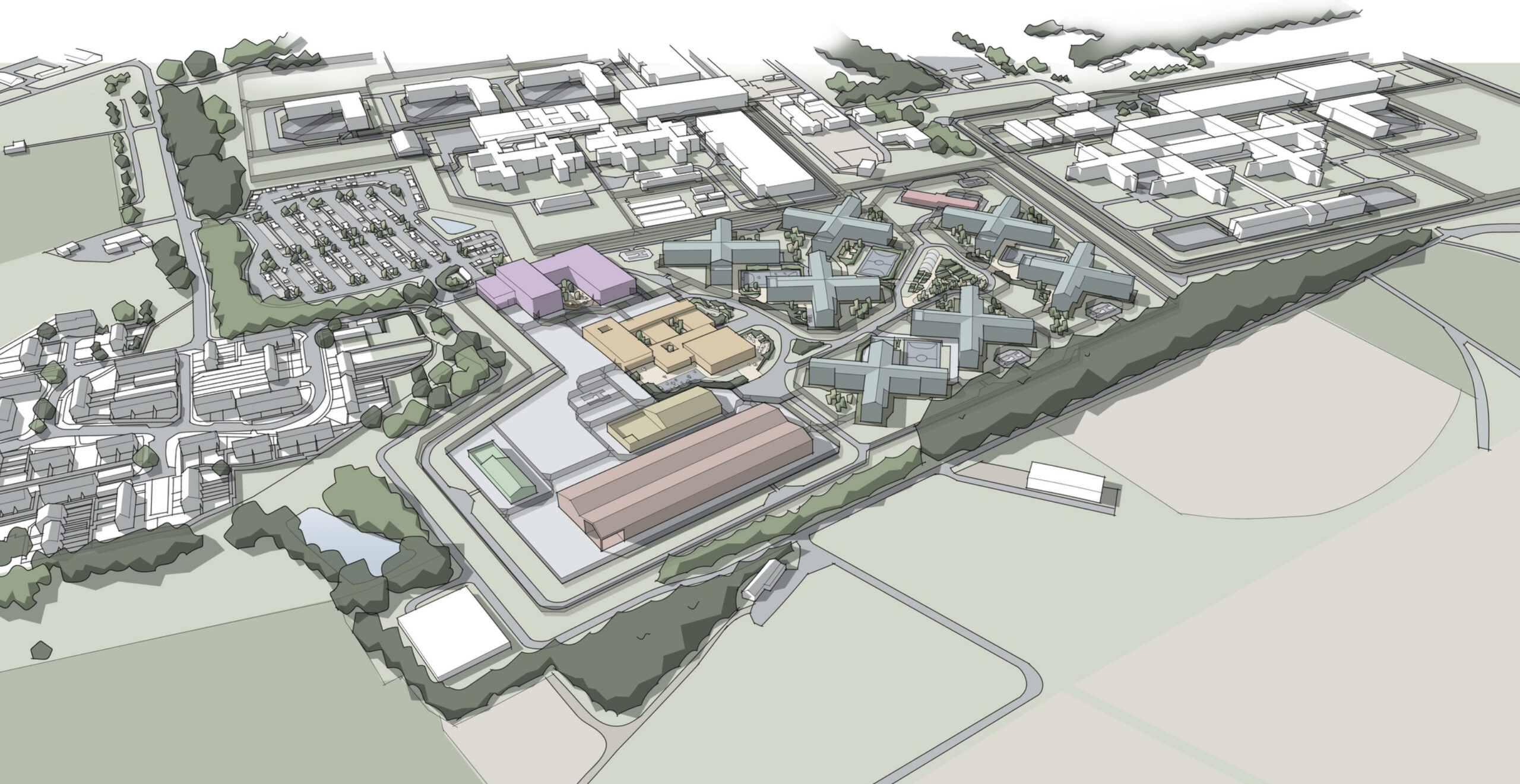 Image shows a drawing of the proposed Chorley mega prison